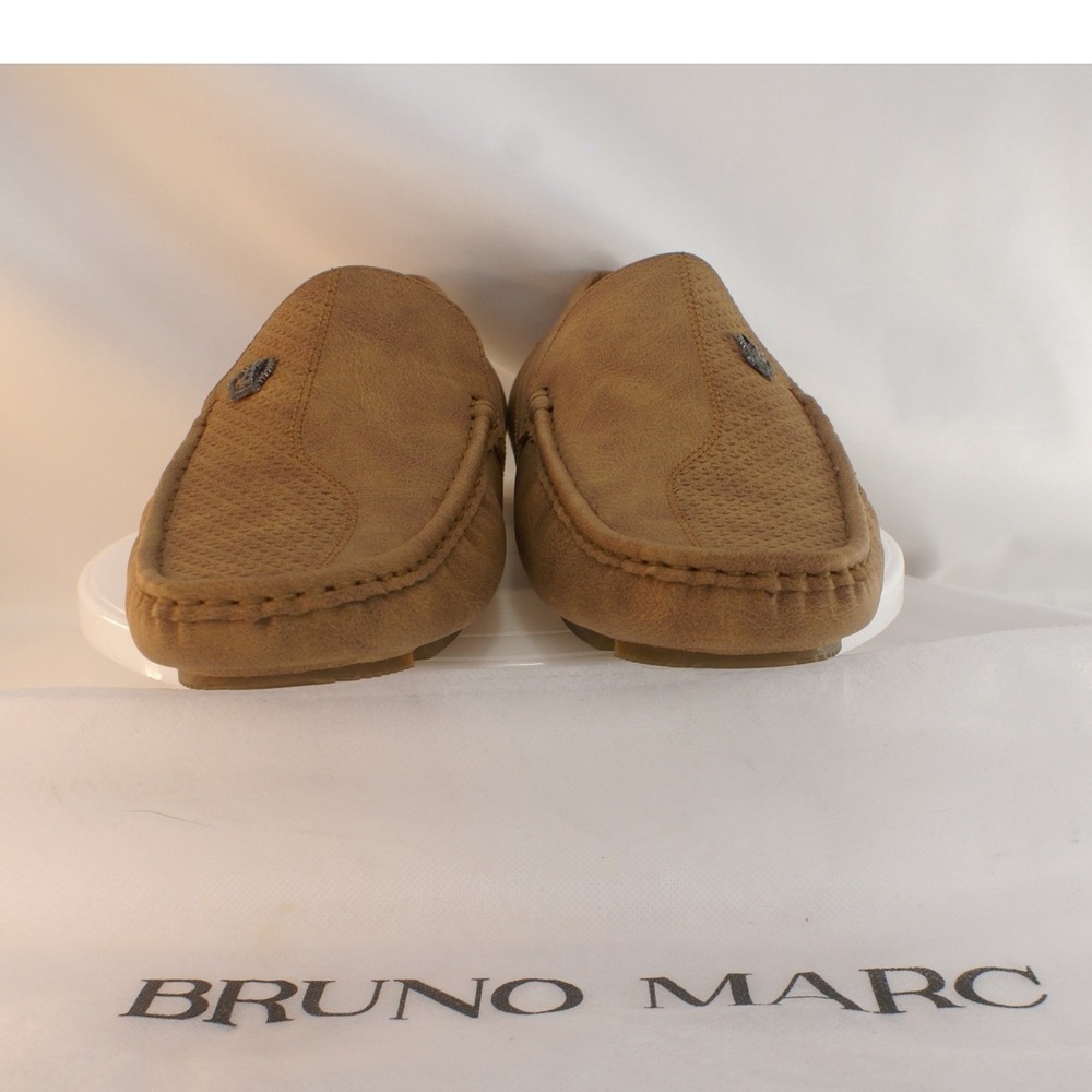 Bruno Marc Mens Driving Loafers Tan Brown Slip On Moc Toe Shoes 3251314 Size 9
